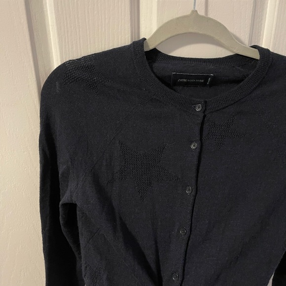 Zadig and Voltaire navy blue wool cardigan - Picture 8 of 11